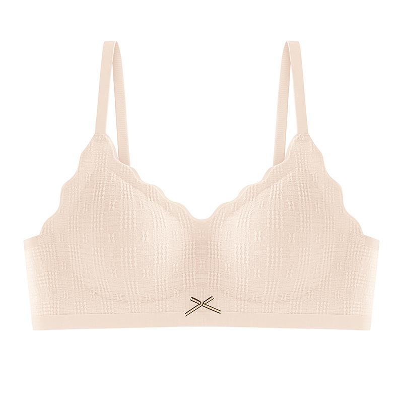 Subtle girl seamless woman no steel ring fixed integrated cup bra soft support no feeling gathering simple
