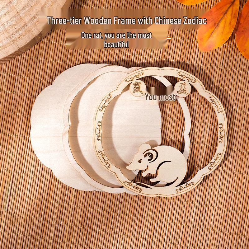 Zodiac Bamboo Weaving DIY Magnet Base Kit: Wooden Frame & Cultural Craft Gift