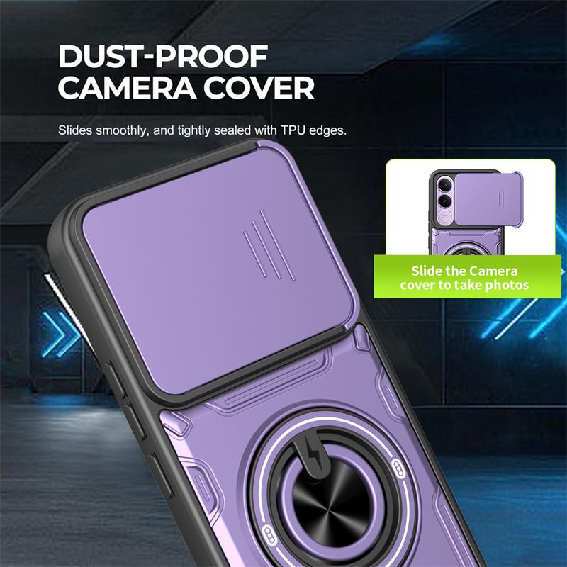 For Vivo V70 FE Case Vivo V70FE Phone Cases Vivo V70 FE Armor Slide Camera Lens Protection Back Cover Magnetic Ring Holder Coque