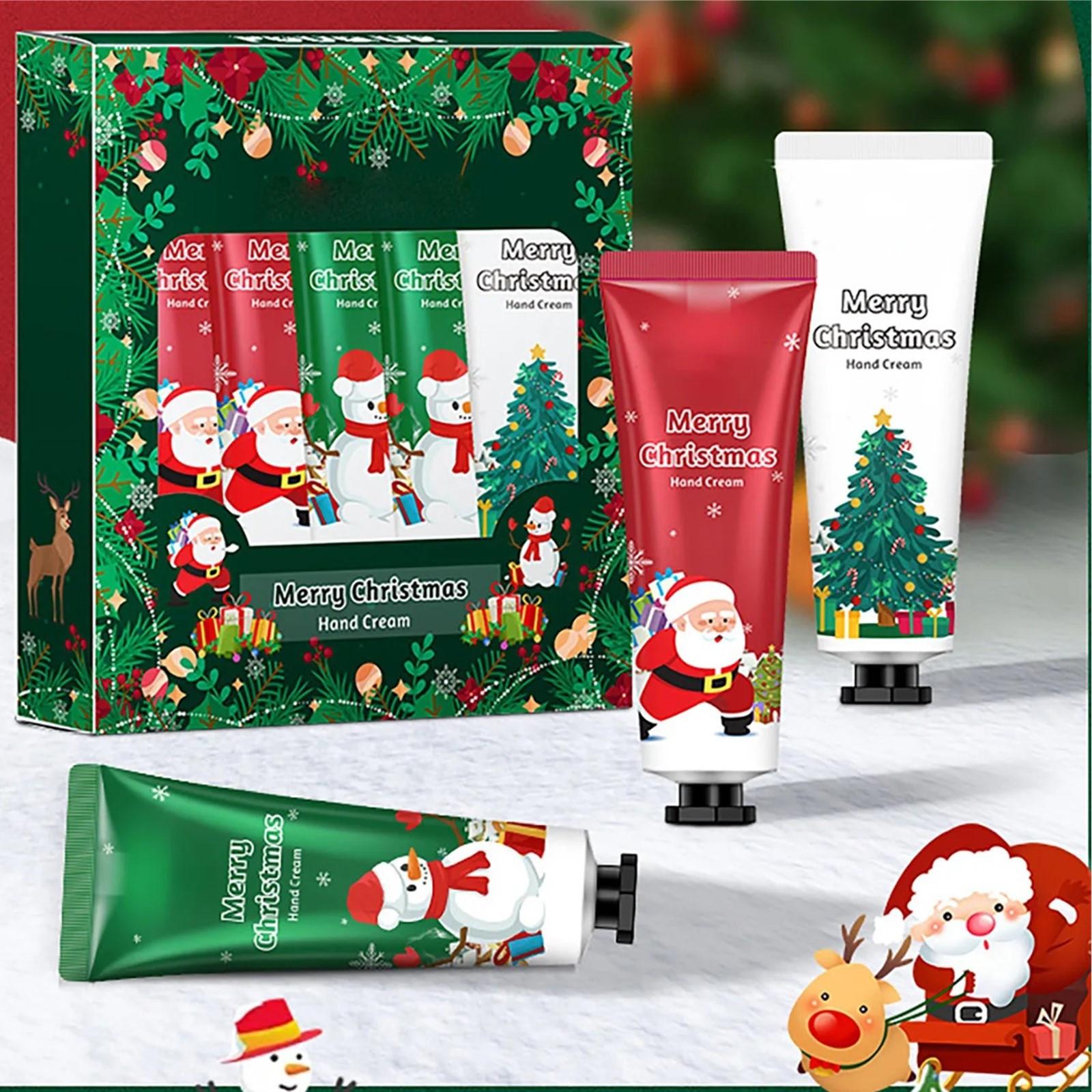 

Набір з 5 зволожуючих кремів для рук Ідея для різдвяного подарунка Зимовий живильний лосьйон Дорожній розмір для щоденного догляду за руками Полегшення сухості шкіри One Size зелений