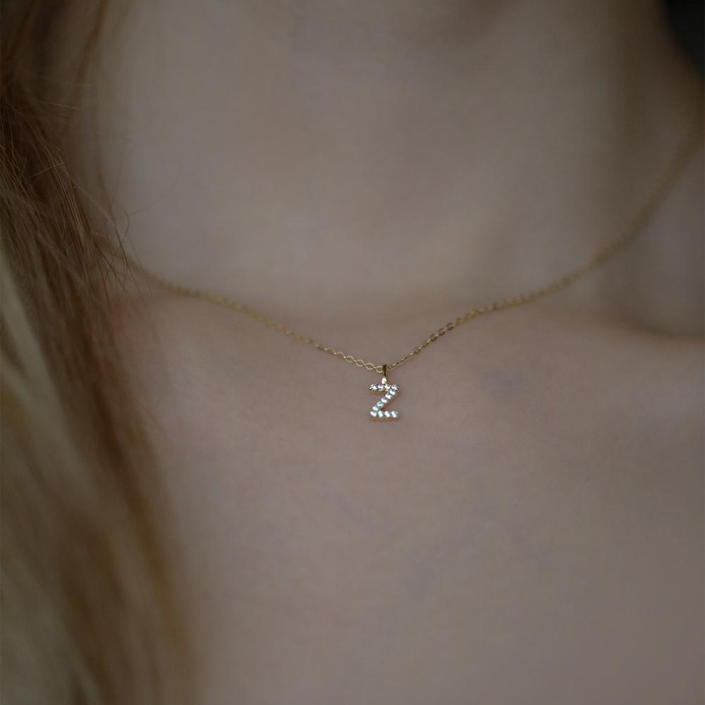 Monkton S925 Silver Letters A-Z Pendant Necklace for Women 14k Gold-Plated Fashion Jewelry for Wedding Party Gift