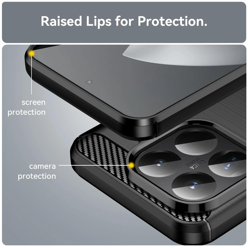 For Xiaomi 15T Pro 17T Pro Carbon Fiber Brushed Soft TPU Phone Case For Xiaomi Mi 17 Max Soft Silicone Bumper Shockproof Cover