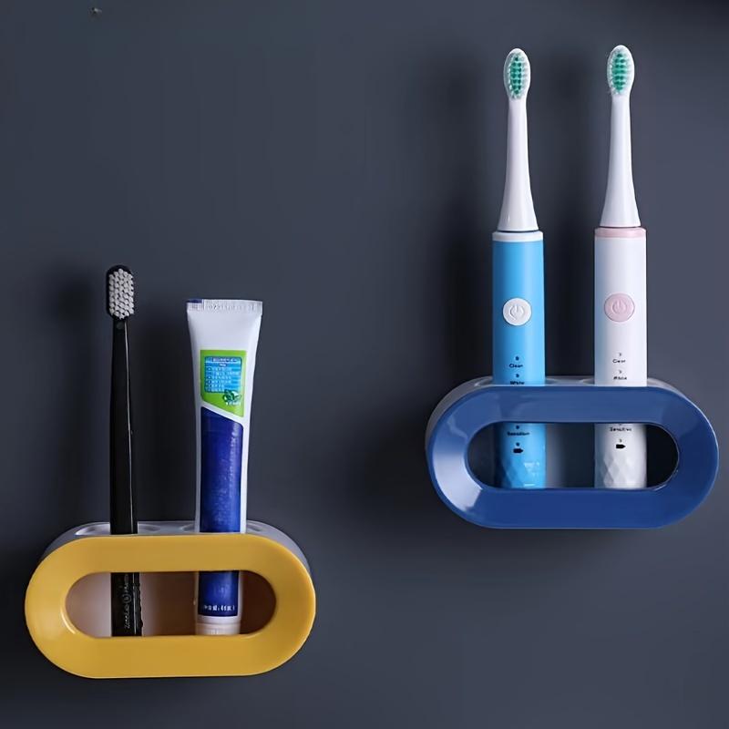 Porta spazzolino elettrico doppio foro supporto autoadesivo supporto da parete salvaspazio accessori per il bagno