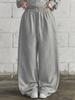 Lupeu Rivet Cut-Line Wide Training Pants Gray