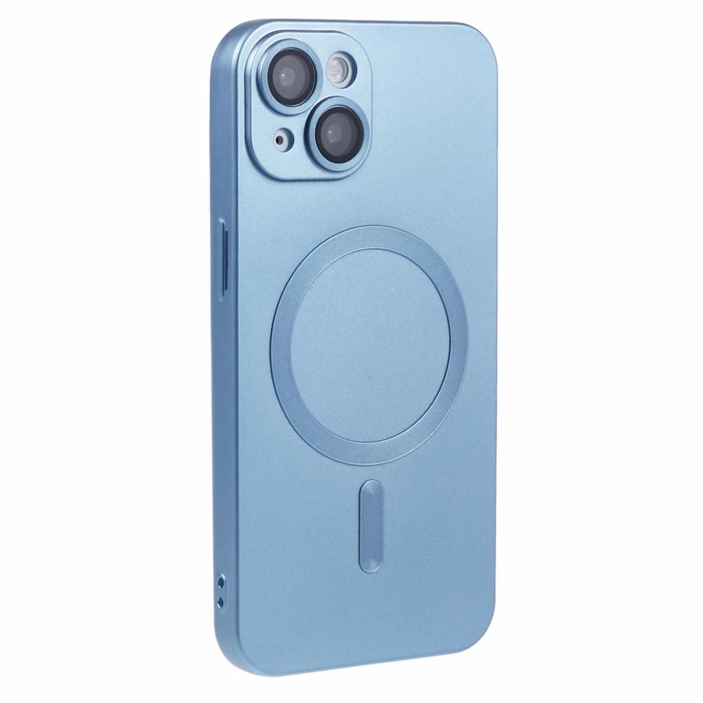 IPhone 14-ისთვის რეზინის TPU ქეისი, თავსებადი MagSafe-თან, თხელი ტელეფონის ქეისი ლინზის ფირით