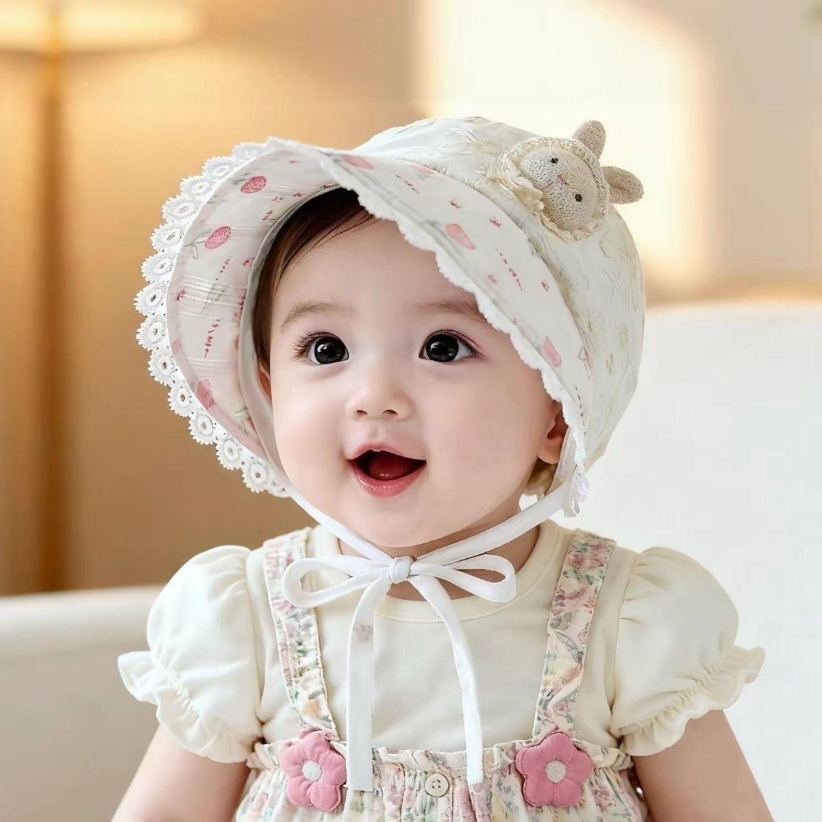 Spring Autumn Baby Bucket Hat, Lightweight Sun Shade Cap, Portable Outdoor Sun Protection Hat for Toddlers