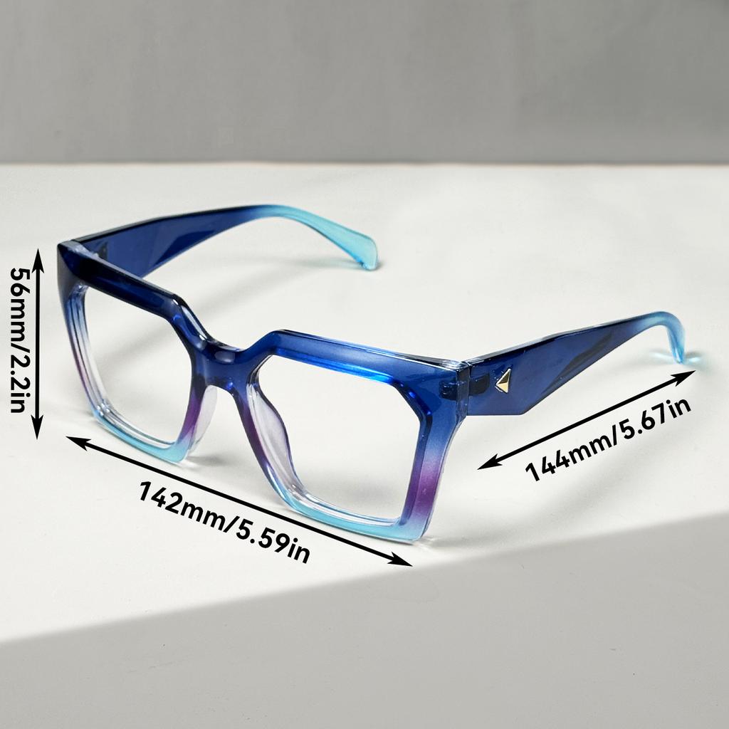 Übergroße quadratische Brille für Damen Trendiger Modestil Bunte Rahmen Gläser