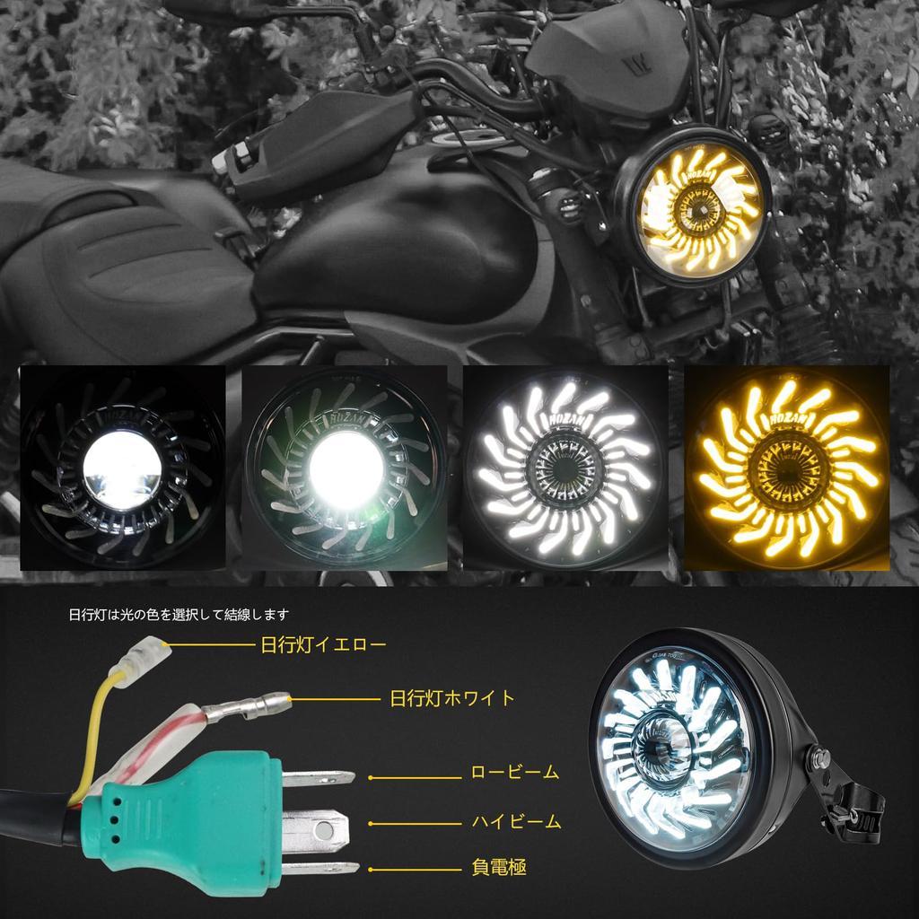 Motikvan 7 inch LED motorcycle headlight switching type with lamp housing bracket kit Chrysanthemum DRL round headlight CB400SF CB750 250 CBX400