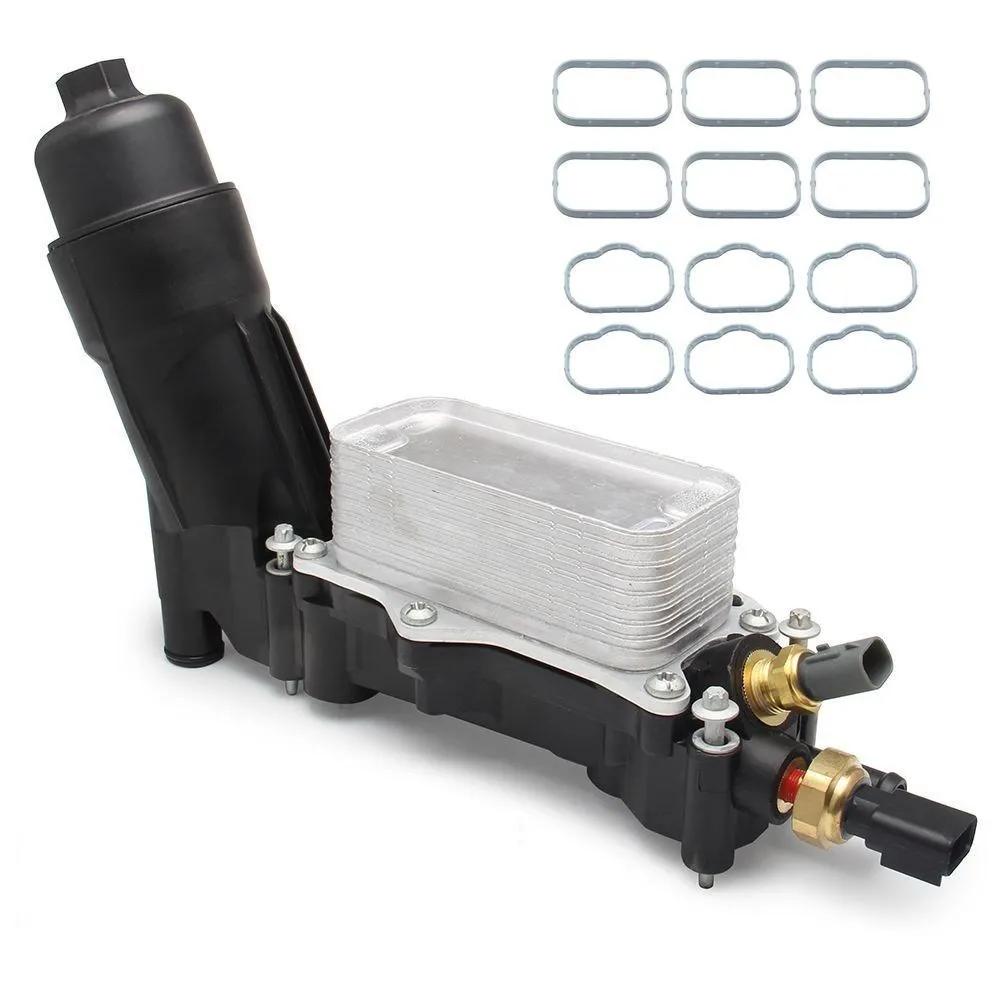 Car Engine Oil Cooler Filter Housing Adapter Kit For Chrysler Dodge Jeep Ram 3.6 V6 2014-2018 68105583AF/AC/AA/AB FF-1038-BK