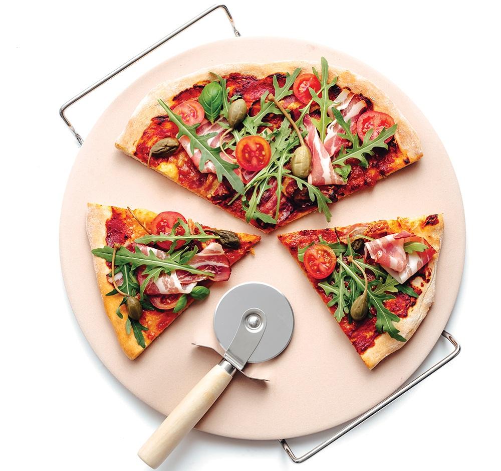 Professional Pizza Stone with Cutter, DUKA