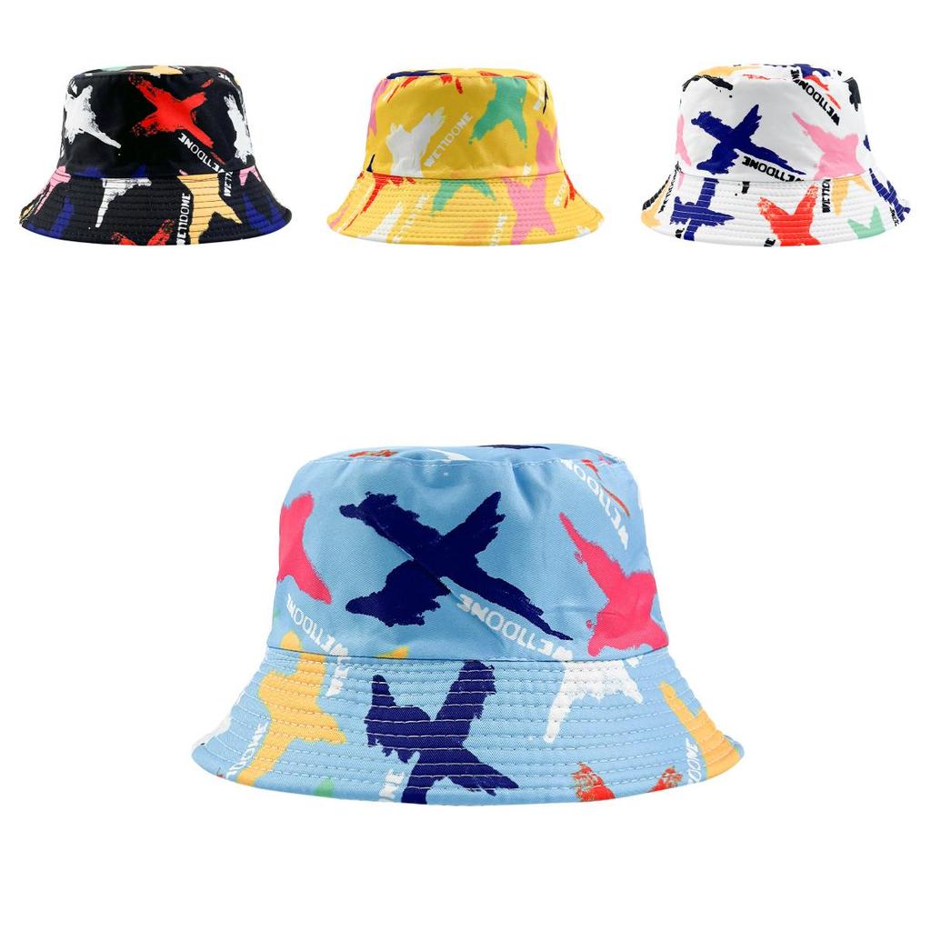 Korean Hip Hop Double-sided Bucket Hat With Custom Print For Fashion-forward Summer
