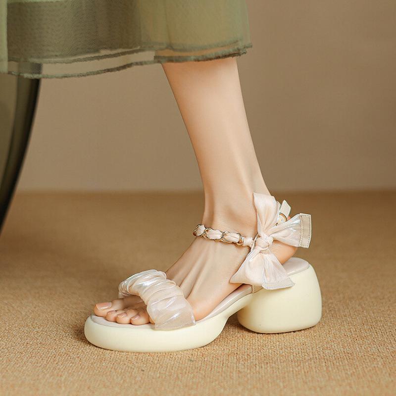 Summer Casual Beach Sandals Women's Buckle Comfortable and Non-slip Large and Small Size Women's Shoes New Round Head Women's Platform Sandals