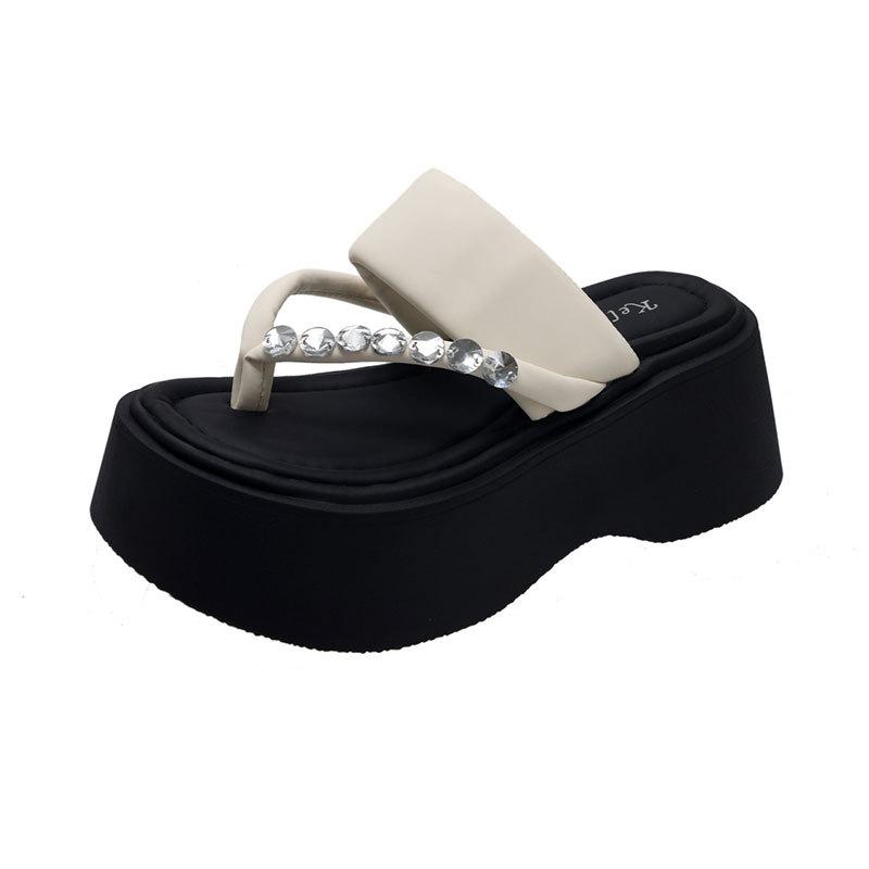 2025 JX New Fashion Platform Slippers Women's Summer Wear High-end Niche Light Height Increase Casual Sandals
