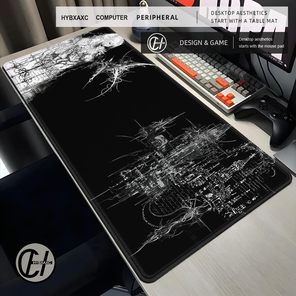 Black White Skull Desk Mat Large Rubber Mousepad Xl Gothic Horror Skeleton Mouse Pad Computer Pc Accessories Gaming Keyboard Mat