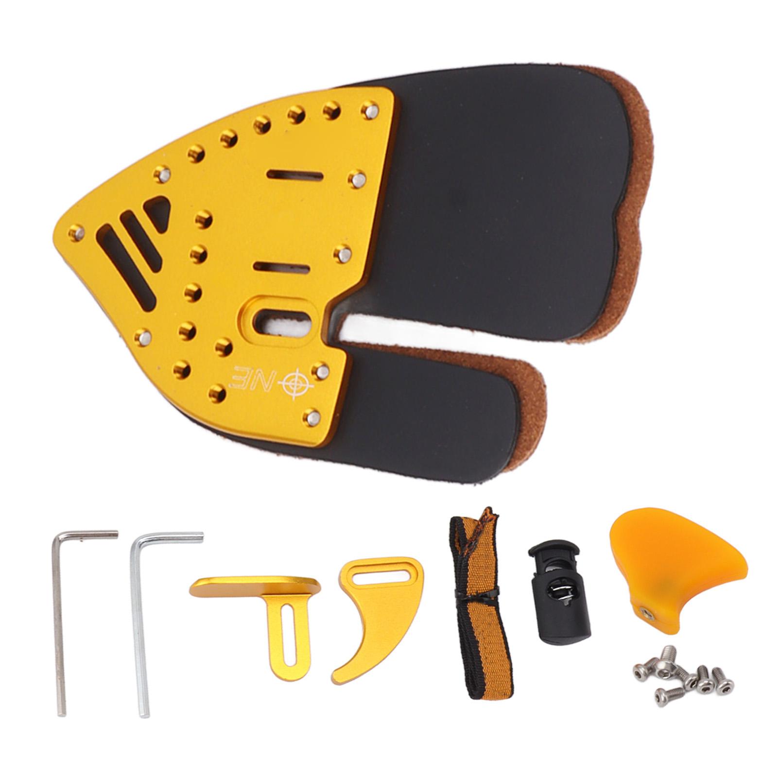 

Shooting Tabs Golden Gold and Black Leather Archery Finger Guard Protection for Protective Gear Shooting L