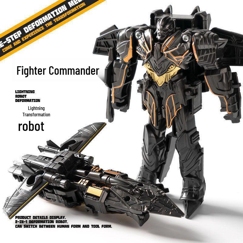 One-Step Transforming Car Toy: Children's Educational Robot Action Figure - Optimus Prime & Bumblebee Gift