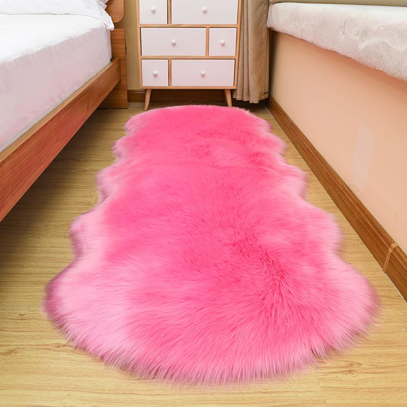 Tappeti Morbidi Irregolari per Camera da Letto Tappetini da Pavimento Peluche Tappeti in Lana Sintetica Soggiorno Salotto Soffice Tappeto da Comodino Cuscino per Divano