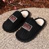 Multi Color Optial Fashiable Warm and Soft Fabric with Fluffy Plush Collar for Home Warm Winter Slippers - Skin Friendly Warm Couple Slippers