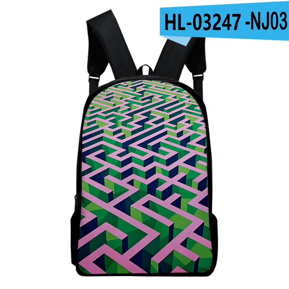 Classic Novelty Cool Maze Pattern Notebook Backpacks Pupil School Bags 3D Print Oxford Waterproof Boys/Girls Laptop Backpacks