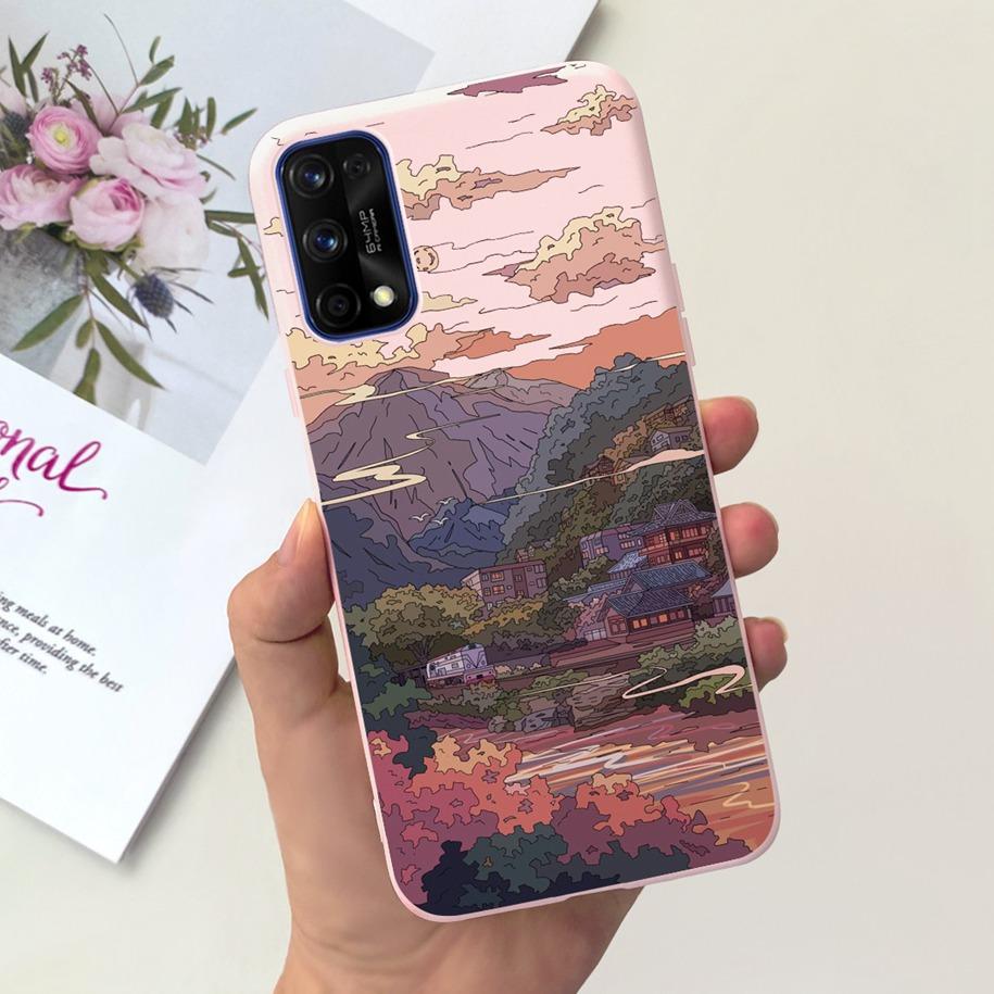 For Realme 7 5G Case RMX2111 Cover New Fashion Flower Girls Painted Funda Soft TPU Cases For Realme 7 Pro Realme7 RMX2155 Bumper