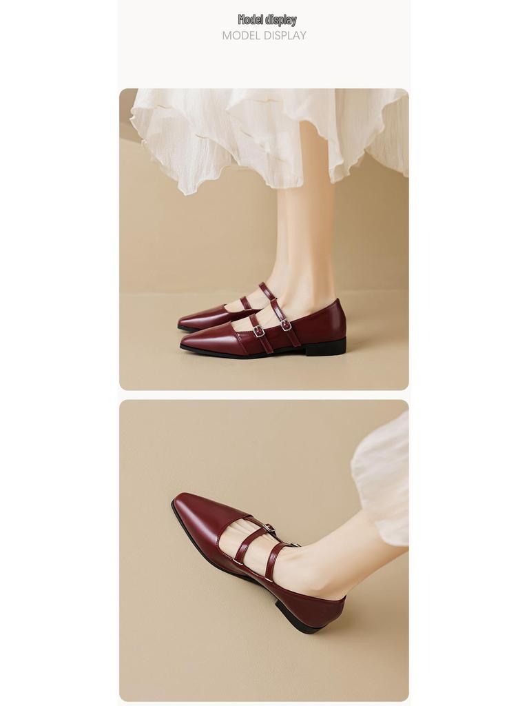 Weiwei Girl 6831-1 Dámské Mary Jane baleríny s francouzskou špičkou, s mělkým výkrojem, korejský styl