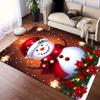 1pc Christmas Themed Rug, Snowman Print, Bedside Carpet, Non Slip Laundry Room Mat, Machine Washable Water Absorbing Entrance Door Mat, Suit