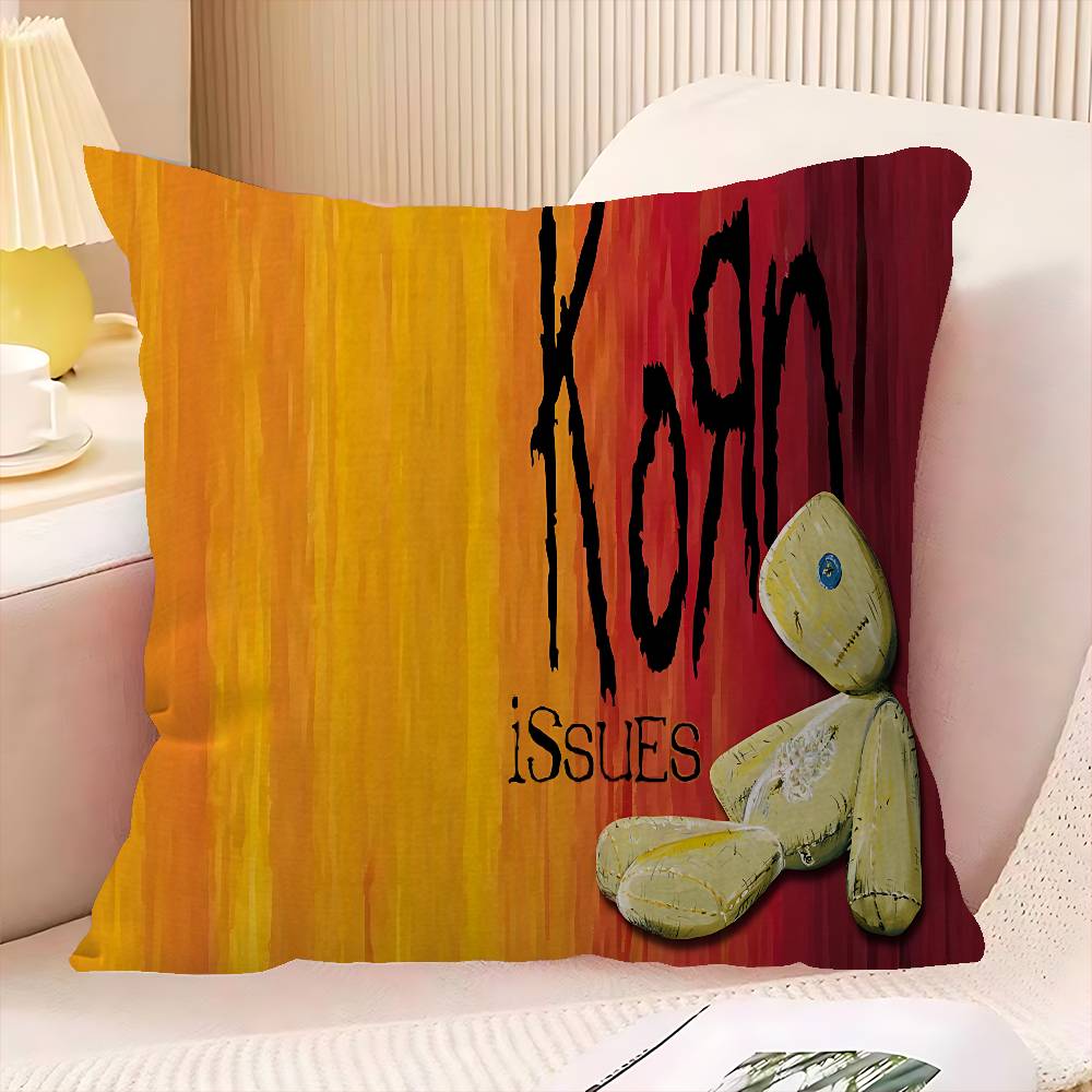 Rock Band K-Korn Decorative Room Aesthetics Pillow Case Home Decor Bedroom Sofa Bed Couch Pillow Cover 45x45