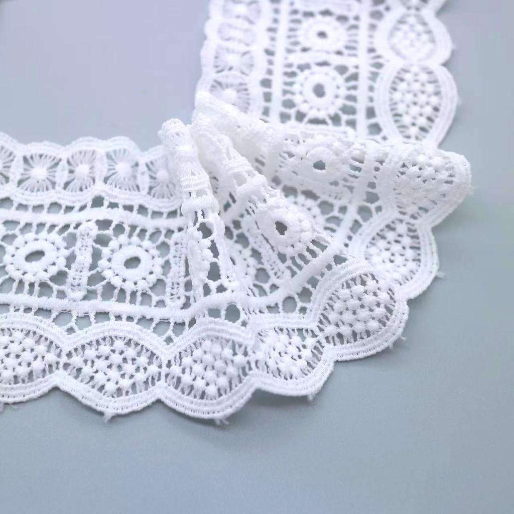 7.5Cm Unilateral Milk Silk Lace, Clothing, Luggage, Shoe Material, Curtain Lace, Accessories, Wave Pattern