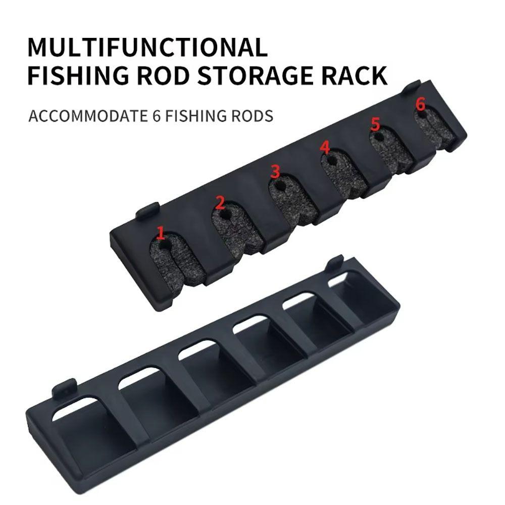1Set Wall-mounted Fishing Rod Storage Rack 6 Holes Fishing Rod Stand Bracket  Fishing Accessory