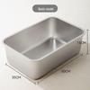 Extra Large Stainless Steel Cat Litter Box with Raised Edge - Anti-Splash, Anti-Tracking, Easy To Clean.