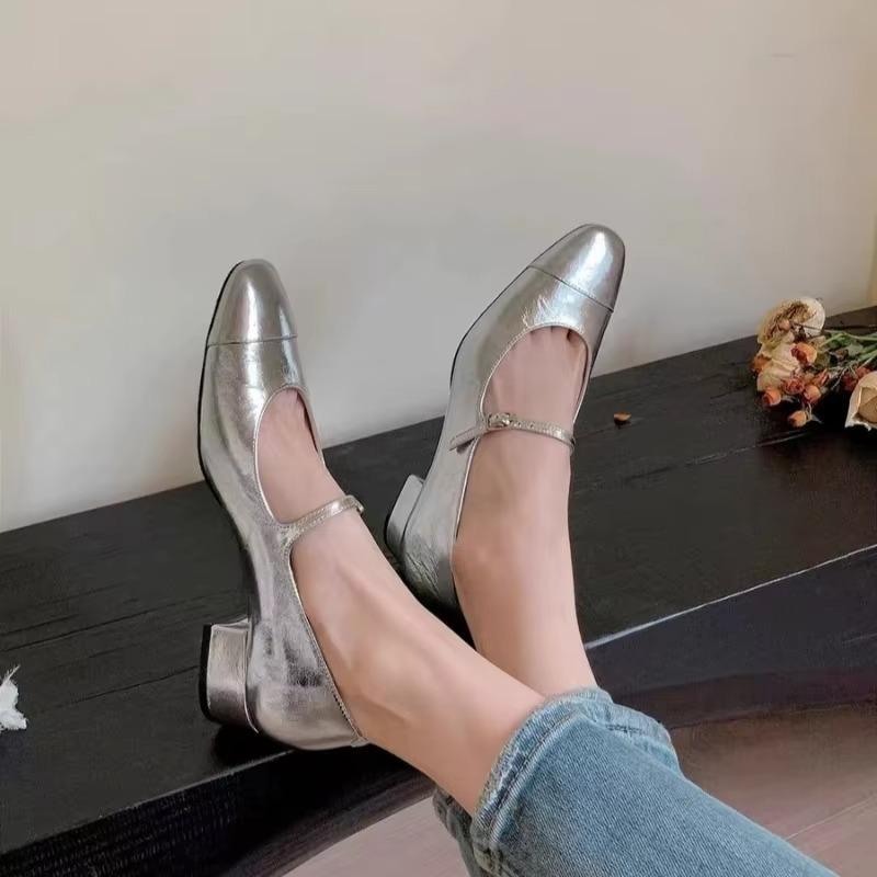 Pantofi de damă de înaltă calitate, culoare solidă, cu vârf pătrat, cu gură adâncă, toc mediu, pantofi de damă la modă slip-on, pantofi cu toc înalt pentru femei