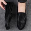 Men's shoes 2025 summer new fashion men's mature style step on the heel put stinky feet casual shoes light luxury high-end leather shoes