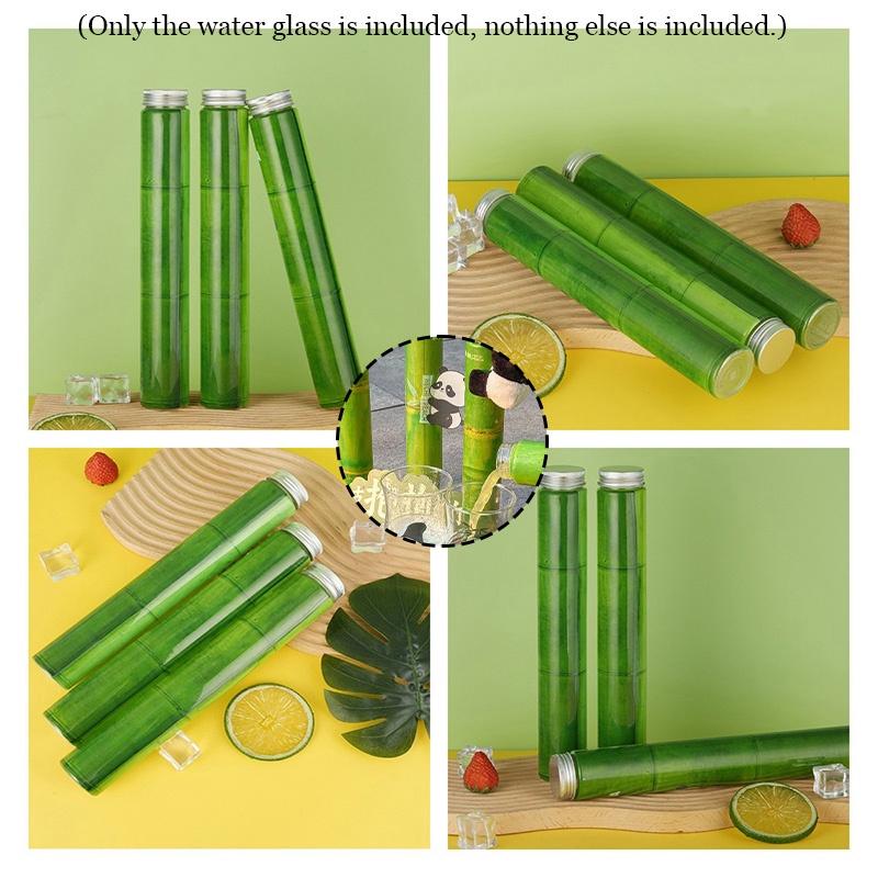 400ml Pet Plastic Bamboo Design Tumbler For Outdoor Sports And Drinks