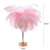 Bedside Table LED Lamp Feather Copper Wire Remote Control Living Room Desk Light