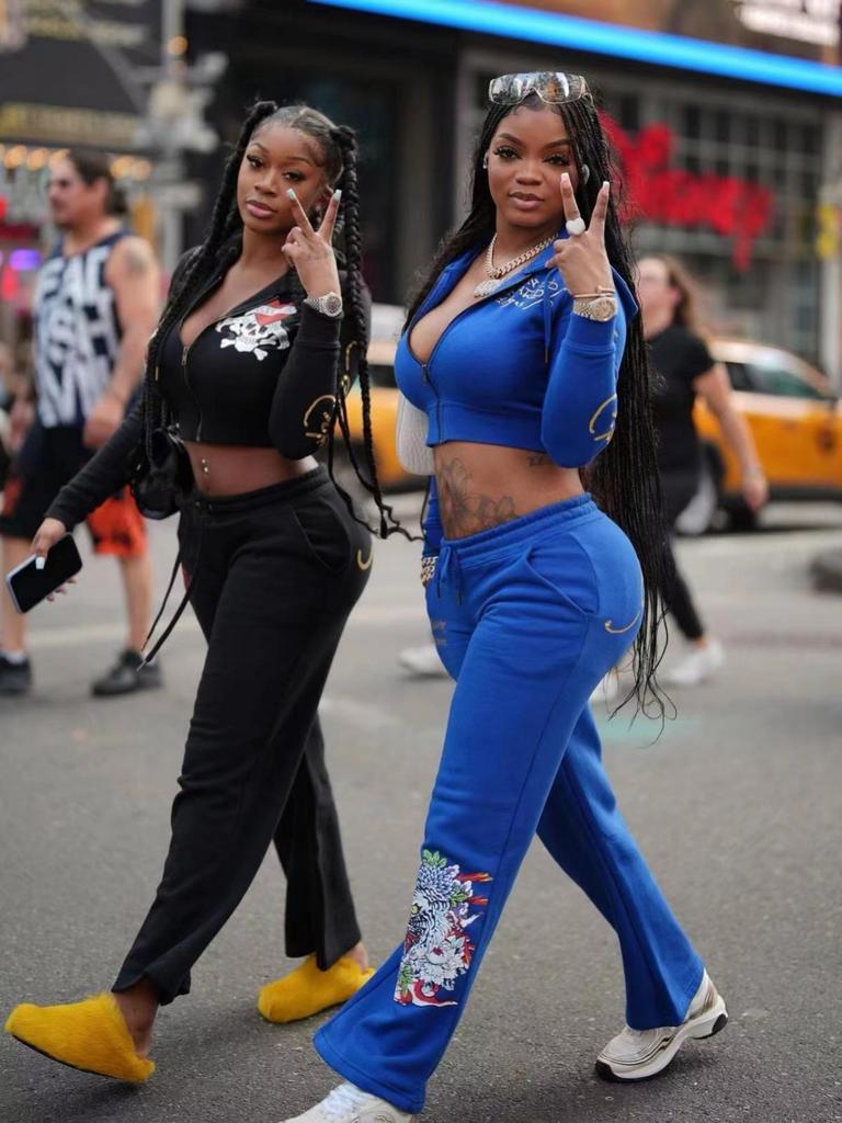 European and American Women's 2024 Casual Street Print Two-Piece Suit - Multicolor Girlfriend Set