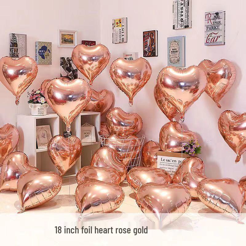 

18-дюймовый розовый фольгированный шар в форме сердца для романтического свадебного и праздничного украшения