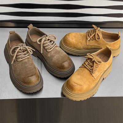 Big Head Derby Shoes Low-top Platform British Style Tooling Couple Shoes Casual Retro Old Leather Shoes 45109-J