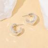 European and American irregular earrings geometric stainless steel personalized fashion stud earrings K gold titanium steel irregular light luxury