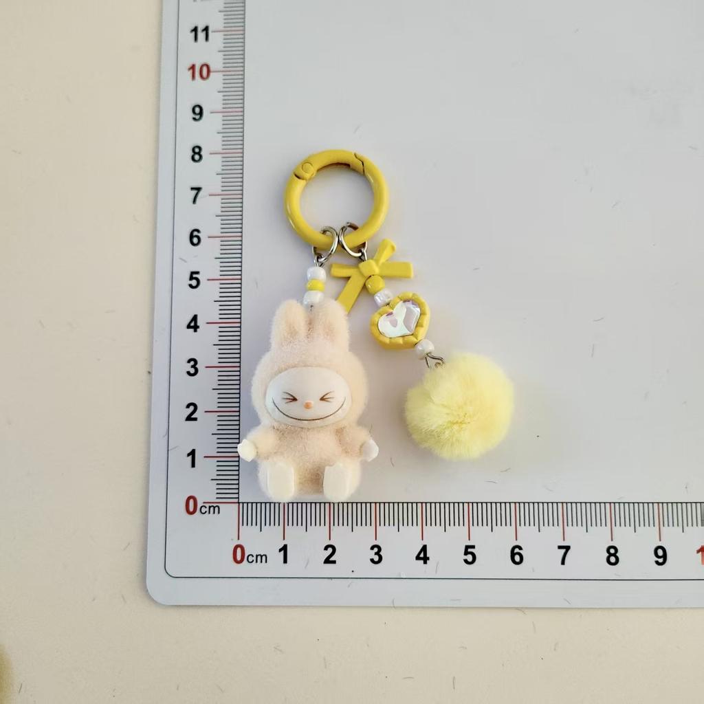 Keychain Change Baby Cute Grain Car Bag Pendant Mini Sitting Flocking Mobile Phone Chain Pull