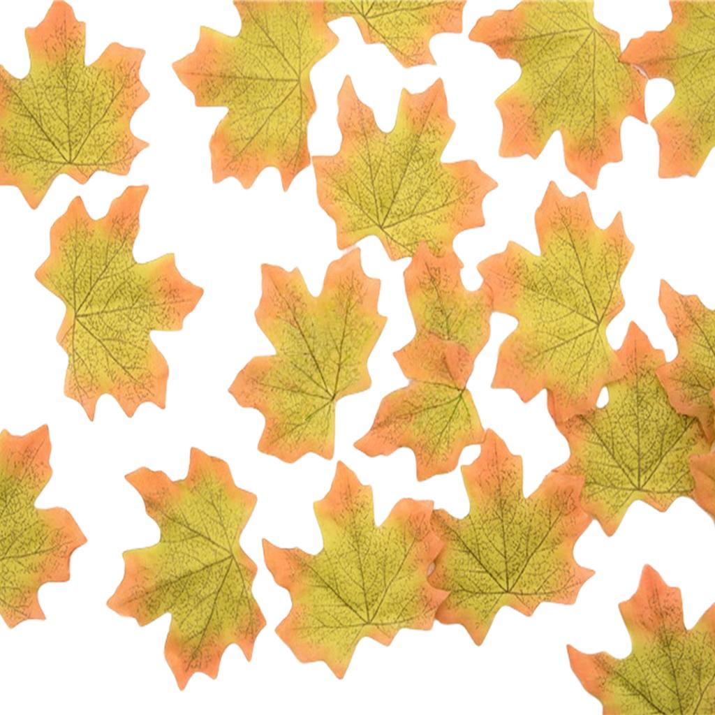 Pack Of 50 Realistic 8CM Multicolor Artificial Maple Leaves For Fall Decor And DIY Craft Projects