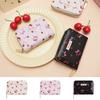 New Cherry Short Wallet PU Leather Large Capacity Cherry Bow Card Bag Lightweight Bowknot Card Bags Gril