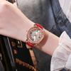 Fashion Luxury Quartz Analog Leather Strap Ladies Crystal Watch