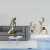 African Tribal Lady And Reindeer Statue Table Decoration Handmade Craft Collectible Art Piece Resin