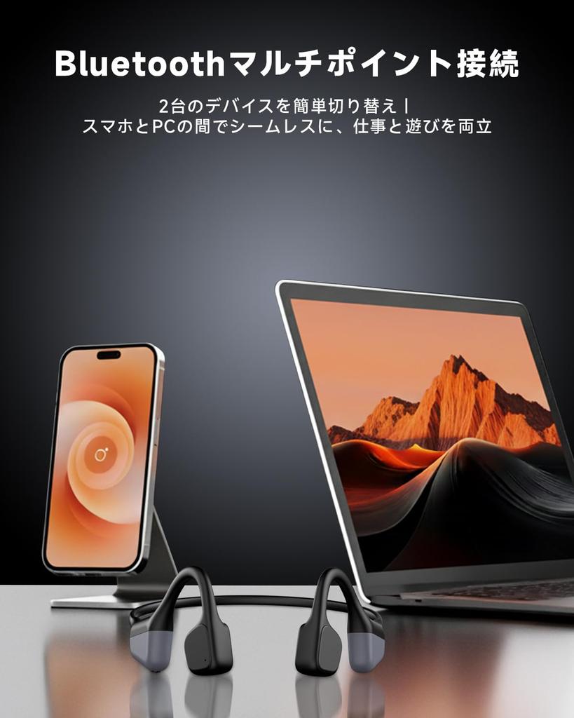 Slopow Bone Conduction Bluetooth IPX6 Up to 14 Hours of Sound Leakage Noise Reduction During Fast Ideal for and Commuting Earphones, 5.4, Waterproof,