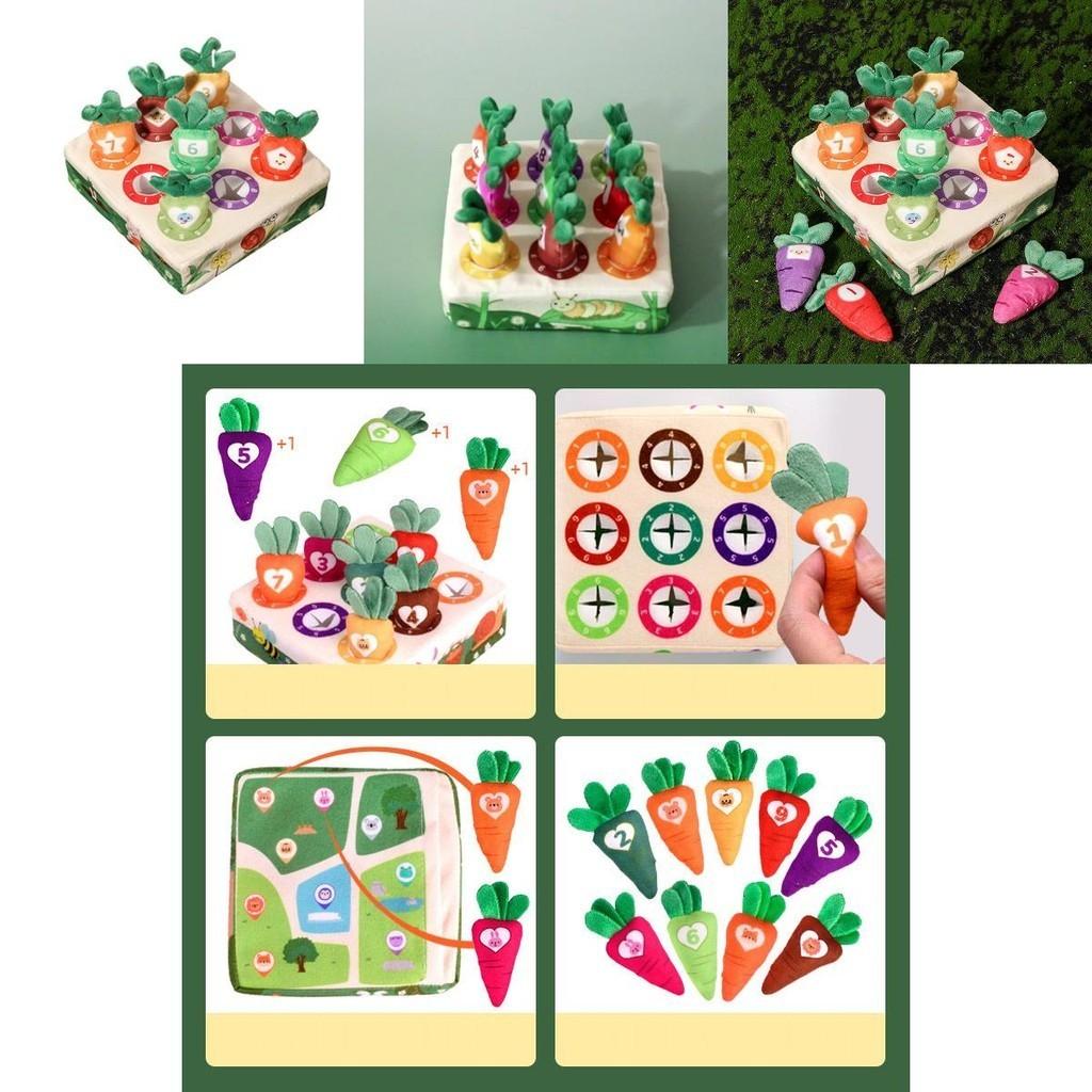 Educational Plush Toy For Children Shape Color And Number Recognition Farm Carrot Puller