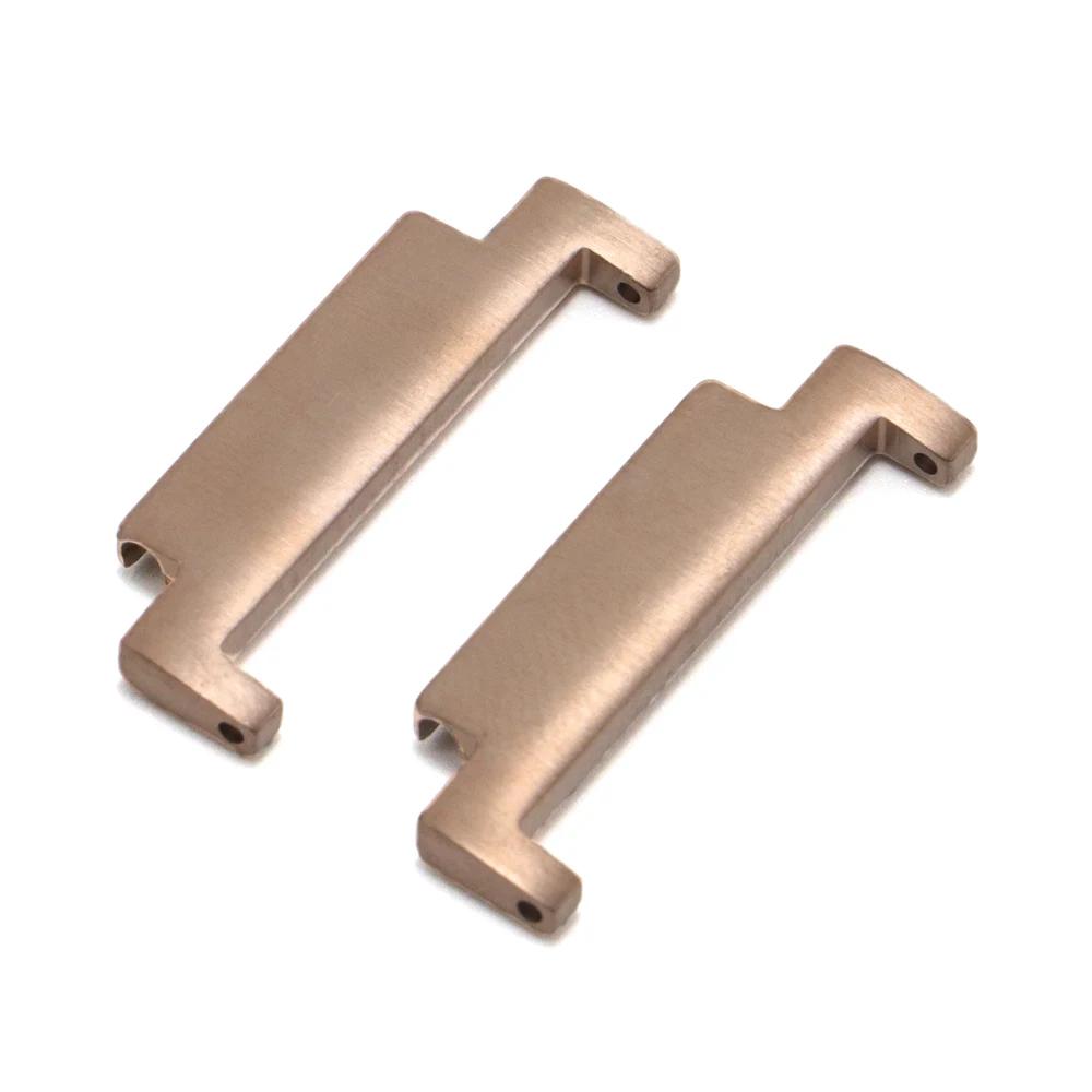 

2pcs Strap Adapters 20mm To 18mm 20mm 22mm To 22mm 22mm To 20mm Quick Release Pins Connectors Watch Band Spring Bars Accessories 20-22mm розового золота