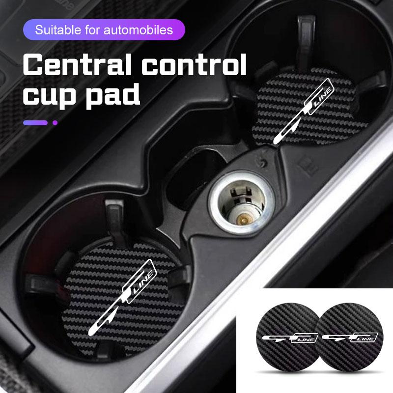 2Pcs Car Coaster Water Cup Mat Non-Slip Pad Accessory For KIA GT line RIO K2 K3 K4 K5 Sportege Picanto Optima Soul Ceed Sorento kxnhz00