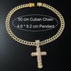 Ten Full Diamond Pendant Cuban Chain, Hip-hop Diamond-set European and American Personalized Necklace.