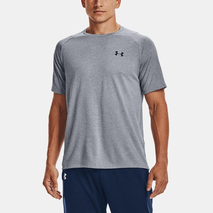 Under Armour Tech 2.0 Solid Logo Training Short Sleeve Tee Men Tops Light-Grey 1326413-036