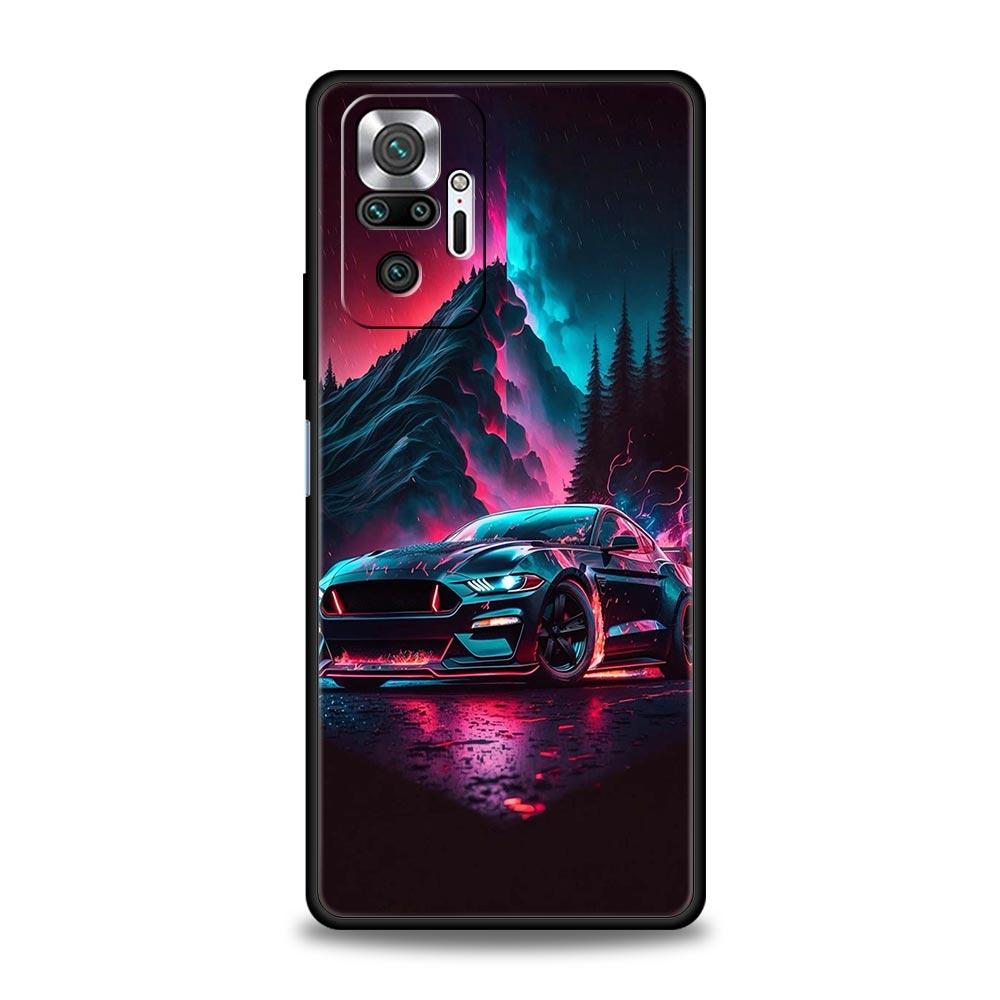 New Sports Car Shape Phone Case For Xiaomi Redmi Note 14 13 5G 10 11 12 Pro Plus 4G 14C 13C 12C 10C Black Cover